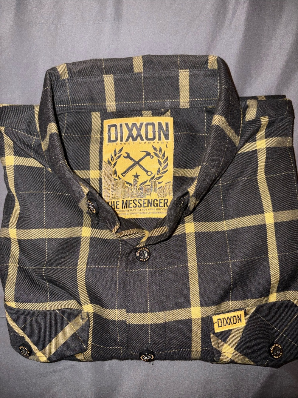 DIXXON The Messenger Black and Yellow Plaid Men's Button-Down Shirt